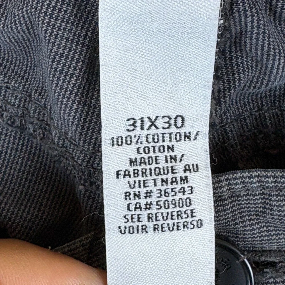 Calvin Klein Twill Pants Mens 28x27.5 Gray Cotton Mid Rise Pockets Straight Leg‎